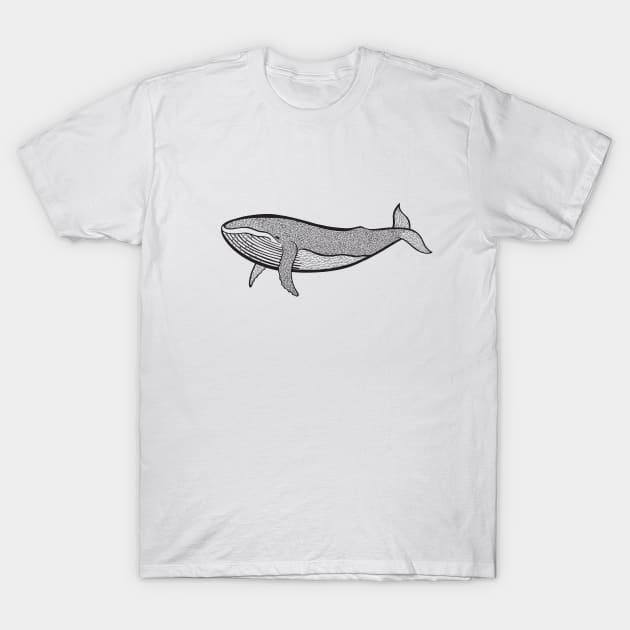 Humpback Whale Ink Art - light colors T-Shirt by Green Paladin